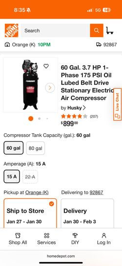 Husky Stationary Air Compresor