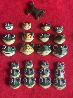 Lot 25 FROG REFRIGERATOR MAGNET INDONESIA HANDMADE WOOD 2D 3D ** The ONLY 1 You Can Find