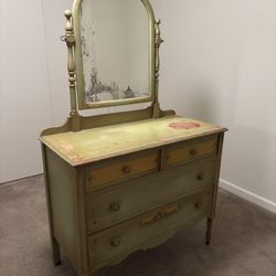 Antique Dresser With Mirror 