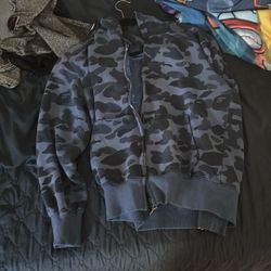 Bape Hoodie Navy Blue 
