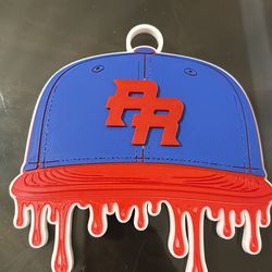 Puerto Rico Custom Caribbean Baseball Inspired Drip Hat Medallion w/ 42” Chain 3D Printed Fan Art Pendant