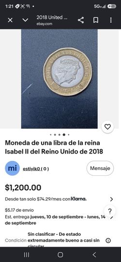 Moneda de reina isabel 2018