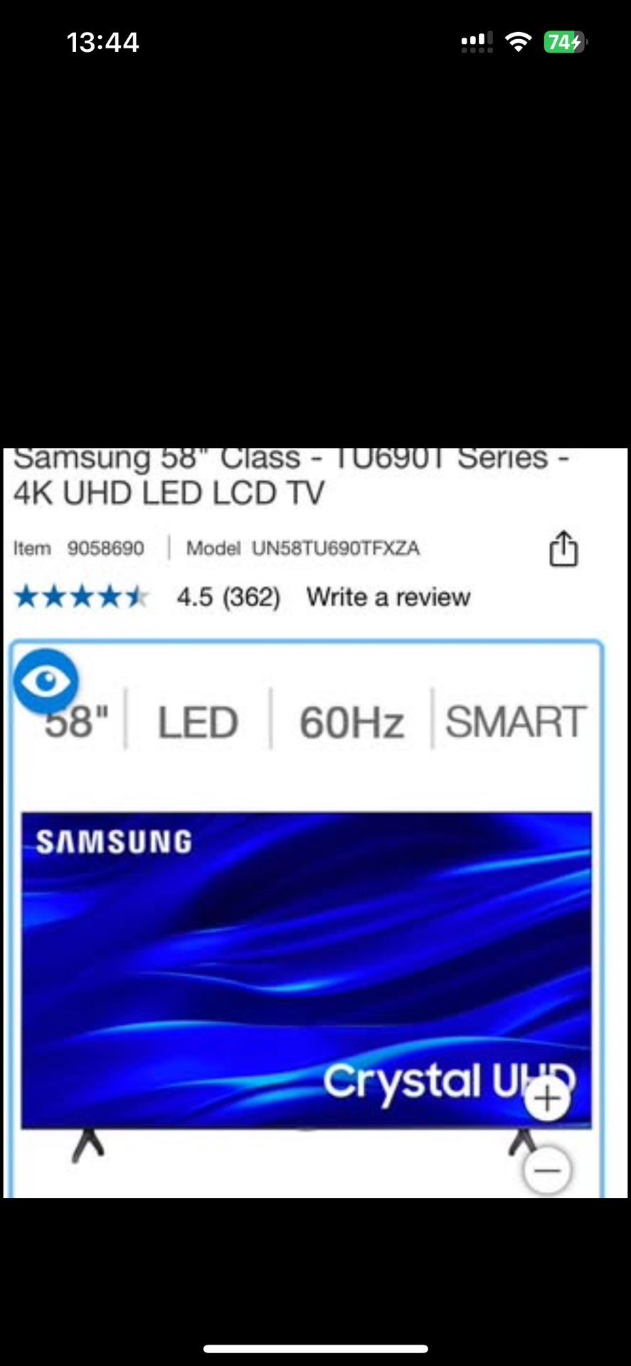 Samsung 58 Inch Smart Tv Like New
