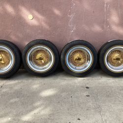 Vogue Tyre & 15X7 Standard gold 100 Spoke Low Rider Rims