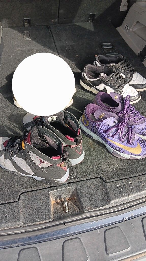 2011 Jordan 7 Bordeaux Size 10 , Kd 6 Bhm, Panda Dunks Size 11