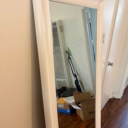 Large Full Body Standing Mirror (WHITE)