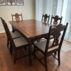  Bernhardt Vintage Extendable Dining Table W/ 6 Chairs