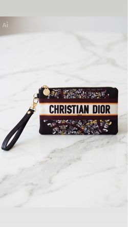 Butterfly Embroidered Wristlet Pouch