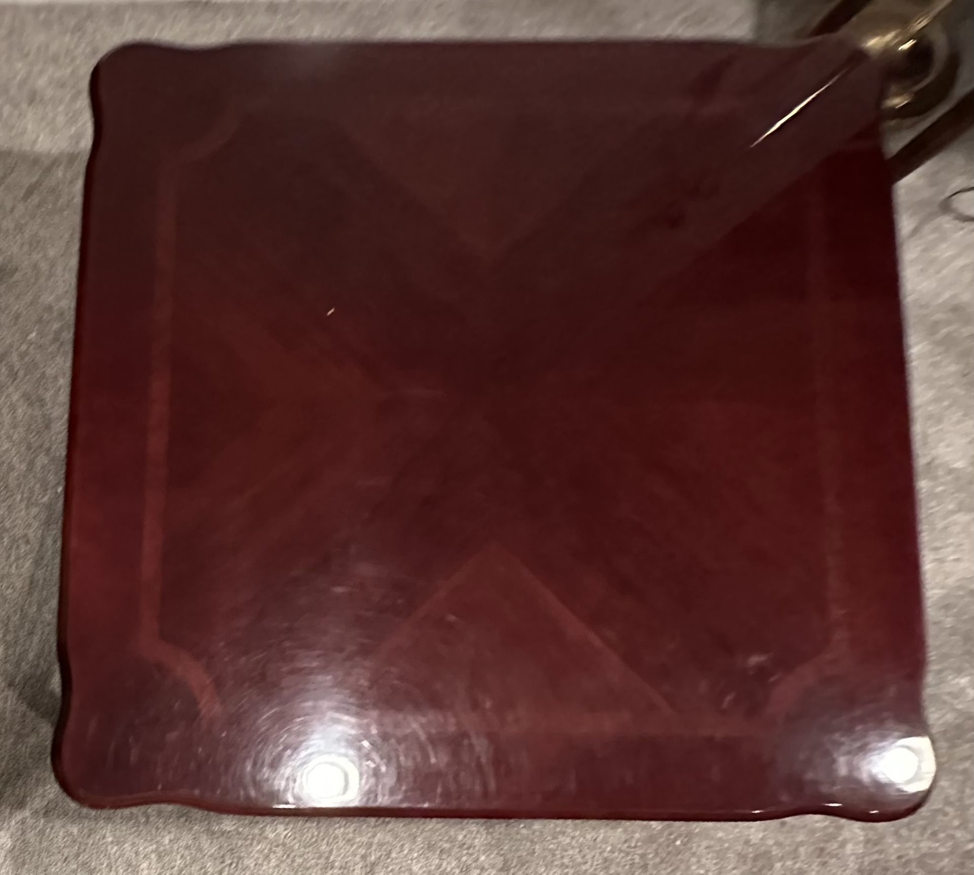 Queen Anne Style Marquetry Inlaid Cherry Coffee Table