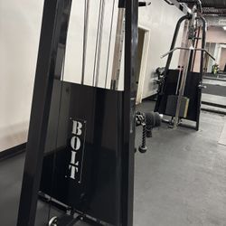 Commercial Bolt Cable Machine w/ Weight Stack & Attachments