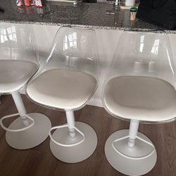 White Bar Stools (Set of 3)