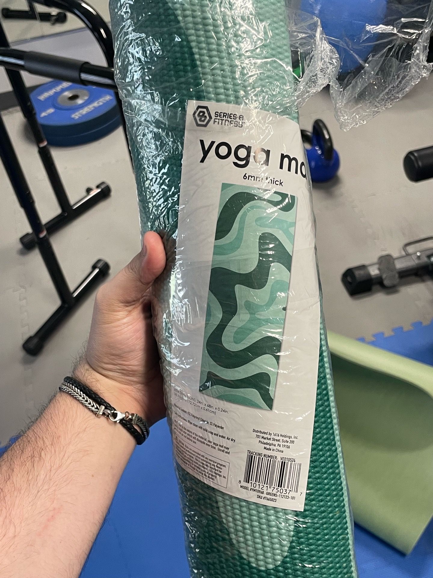 New 6mm Yoga Mat โ Green Pattern Exercise Mat