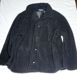 Deane & White, Woman Polyester Pea Coat Black Wool Style