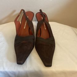 Donald Pliner Brown Suede Slingbacks 