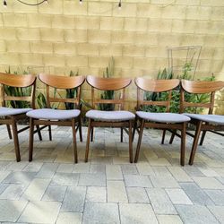 5 Dining Chairs Mid Century Modern Mcm