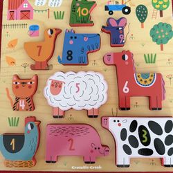 Crocodile Creek Stacking Wood Animal Puzzle