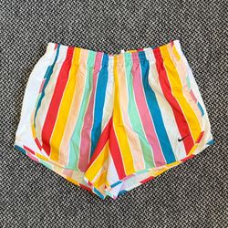 NIKE DRI-FIT RAINBOW STRIPED SHORTS SIZE GIRLS X-LARGE