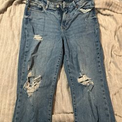 Navy Blue Ripped Jeans 