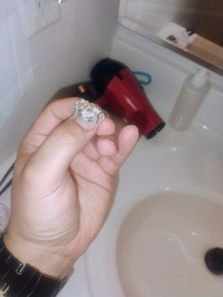 Silver round nugget ring