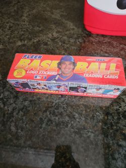 Fleer baseball logo stickers and playing cards