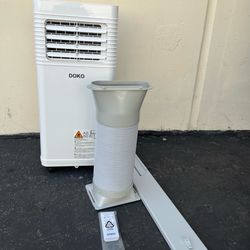 8,000 BTU Portable Air Conditioner, Cools up to 200 Sq.Ft., Remote Control, LED Display, Timer, Installation Kit, White
