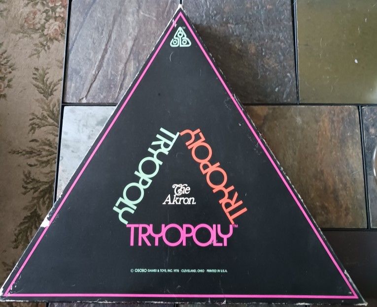 VINTAGE 1978 "THE AKRON TRYOPOLY" BOARD GAME, MADE IN CLEVELAND, OHIO, $25 OBO