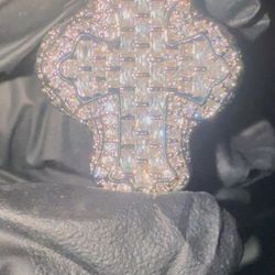 Diamond Cross Ring Iced Out | Size 10 | VS1