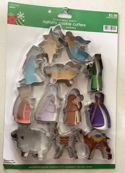 CHRISTMAS 12 PIECE NATIVITY COOKIE CUTTER SET NEW SEALED $5