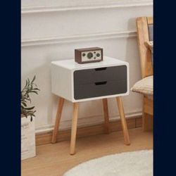 Nightstand Set of 2, Gray And White (New In Box)