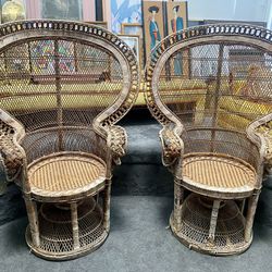 Pair of Vintage Peacock Chairs