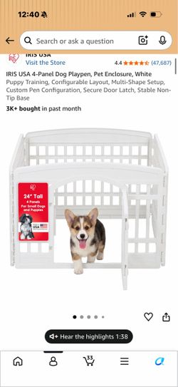 White Plastic Foldable Pet Gate