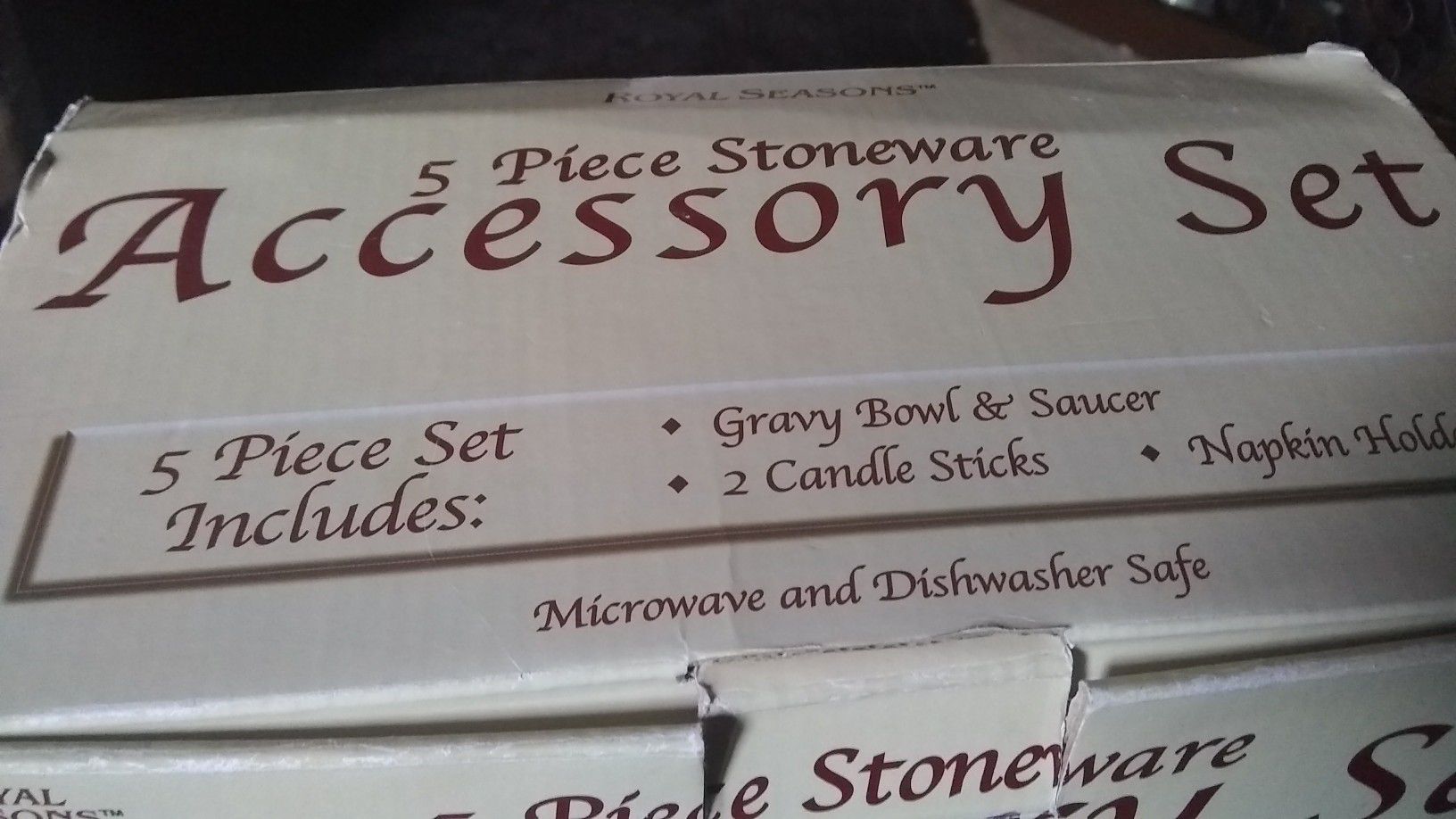 5 piece stoneware Christmas set
