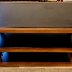 3-Shelf Entertainment Stand & Decorative Wall Mirror