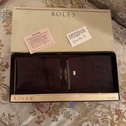 Vintage Rolfs Brown Leather Bifold Wallet For Men New With Box