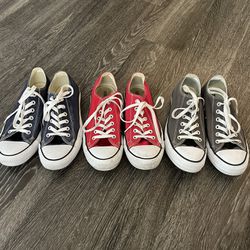 Lot Of Converse (Red, Grey, Navy) 