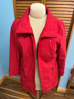 Red Zip-Up Lightweight Jacket