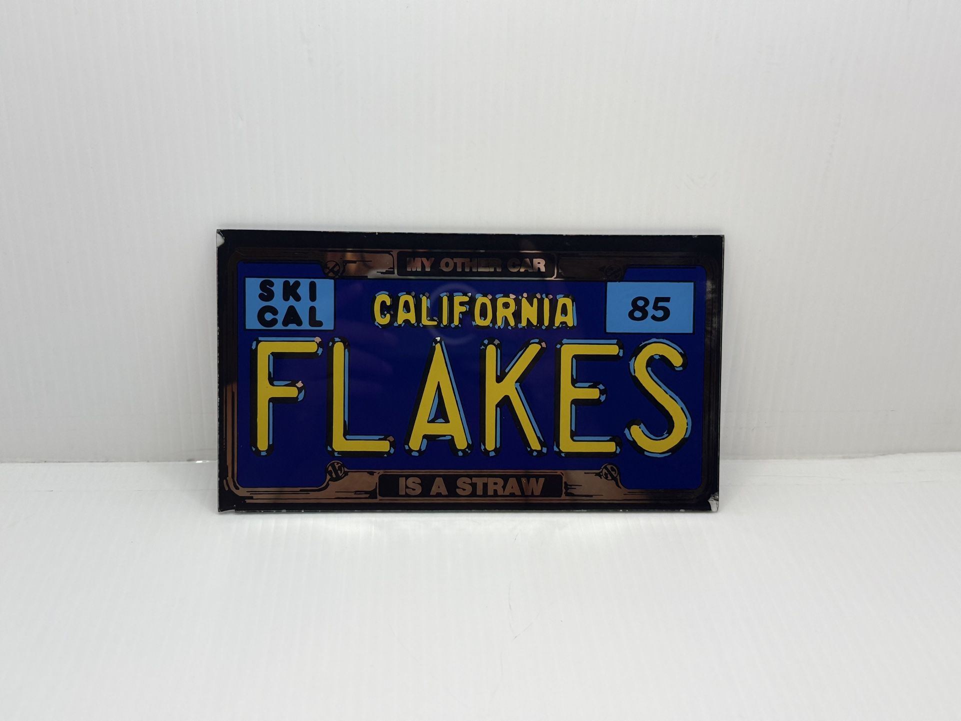 Unique California Plates 1985 “Flakes” Is A Straw One Of A Kind Mirror 
