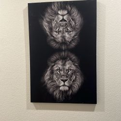 Lion Wall Art Black And White 
