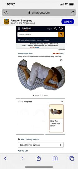  Boppy Multi-Use Slipcovered Total Body Pillow, Ring Toss Gray Thumbnail