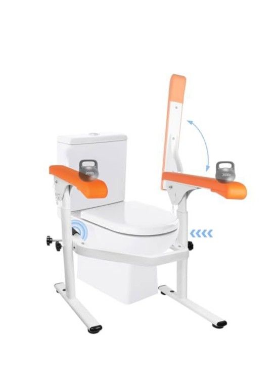 Toilet Safety Rails for Seniors (520 lbs), Extra Wide Toilet Safety Rails, Adjustable Height and Width Toilet Hand Rails,Toilet Rails for Elderly Adul