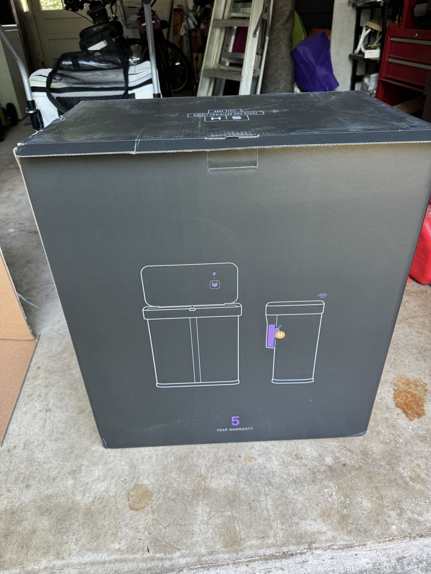 Simple Human White Kitchen Trash Can