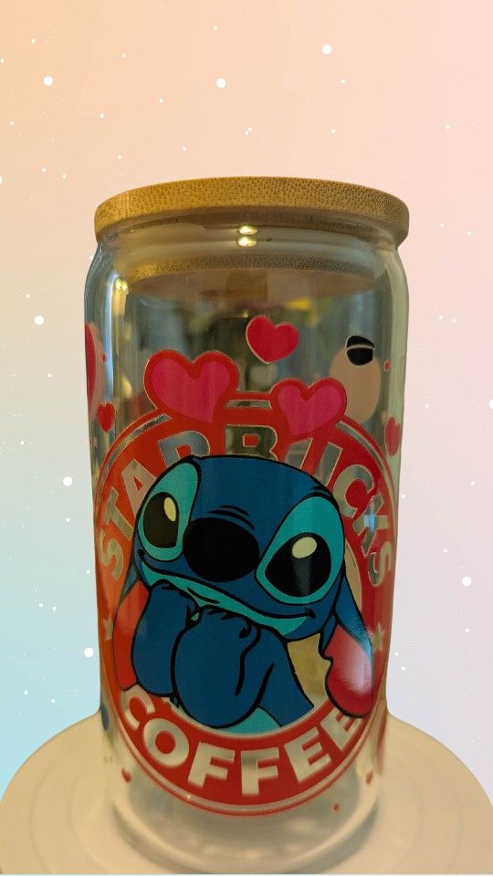 Stitch Starbucks Glass Cup