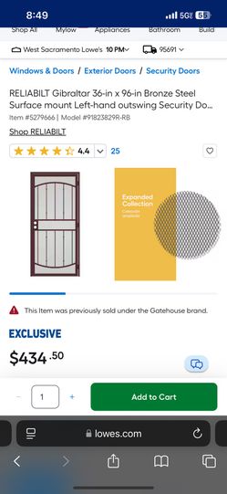 Security Door 36x96 (ALMOND)