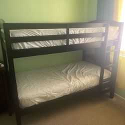 Bunk bed and mattresses