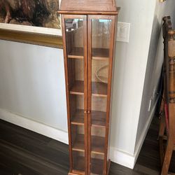 DVD Cabinet Wood Clear Doors