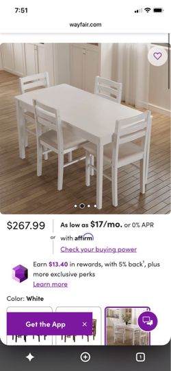 Dining room table and chairs