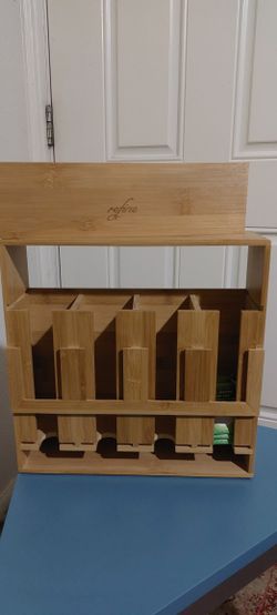 Refined Bamboo Tea Bag Organizer 