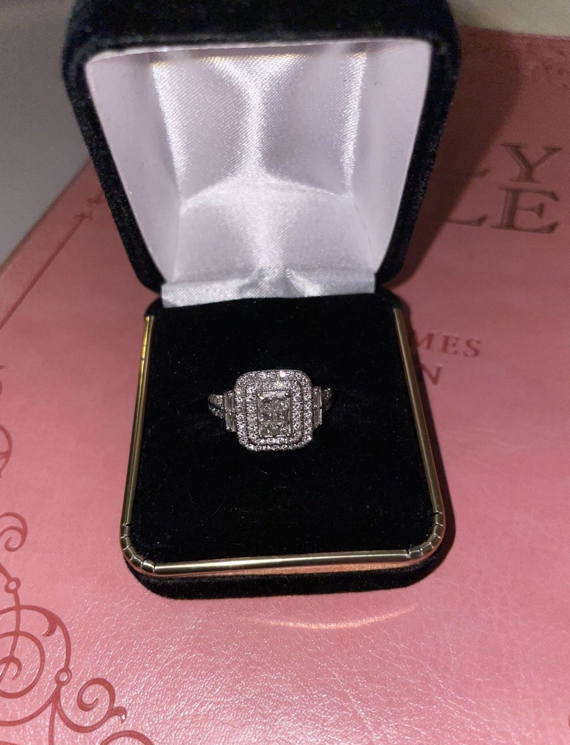 Diamond Double Halo Ring in 14K White Gold