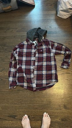 Men’s American Eagle Hooded Flannel Size M NEW