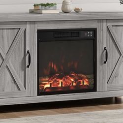 TV Stand With LED Fireplace like New
